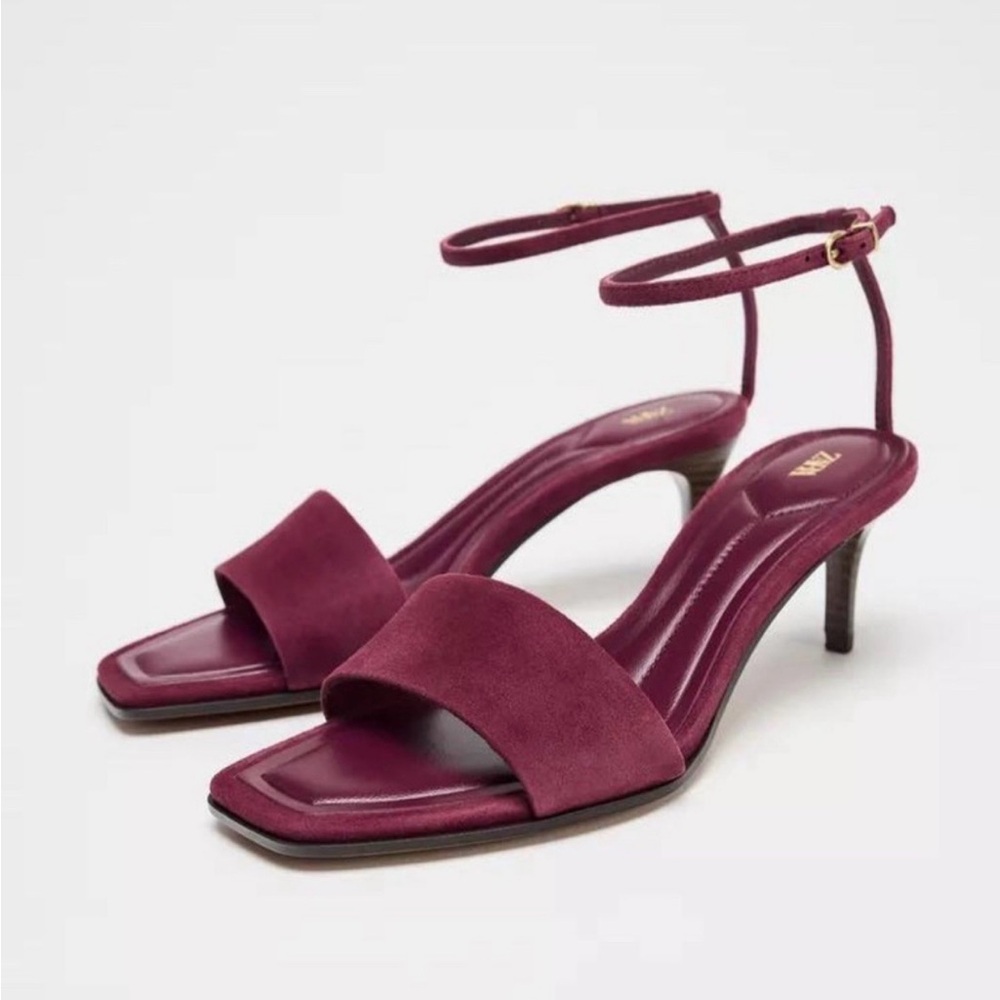 Zara Dark Red Strappy Heels